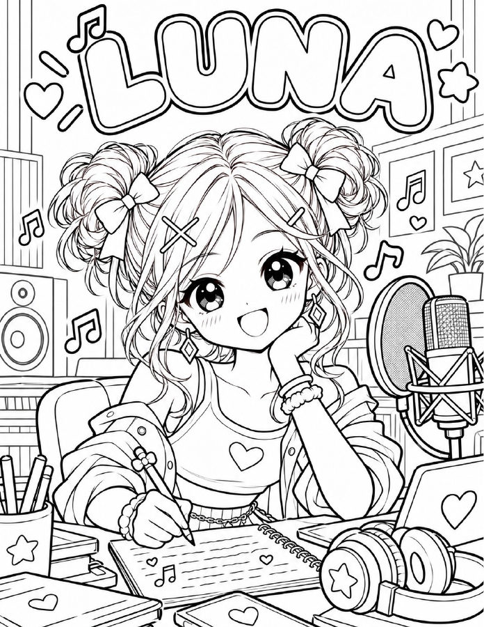 Luna coloring page